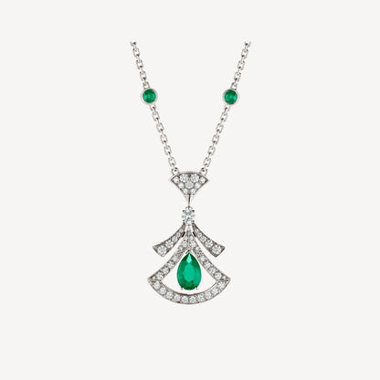 [Polaidi Jewelry]DREAM NECKLACE MALACHITE DIAMOND SILVER
