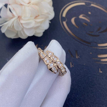 [Polaidi Jewelry]SERPENTI RING PINK GOLD DIAMOND PAVED 4MM