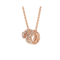 [Polaidi Jewelry ]SERPENTI PINK GOLD NECKLACE DOUBLE RING DIAMOND