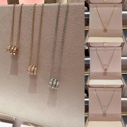 [Polaidi Jewelry]SERPENTI  NECKLACE DOUBLE RING DIAMOND