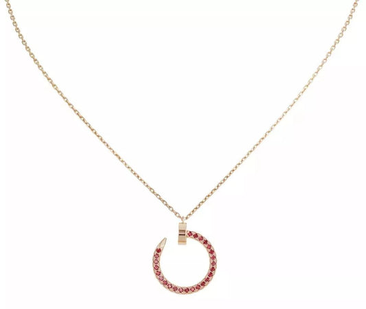 [：Polaidi Jewelry]JUSTE NECKLACE GOLD RED DIAMONDS