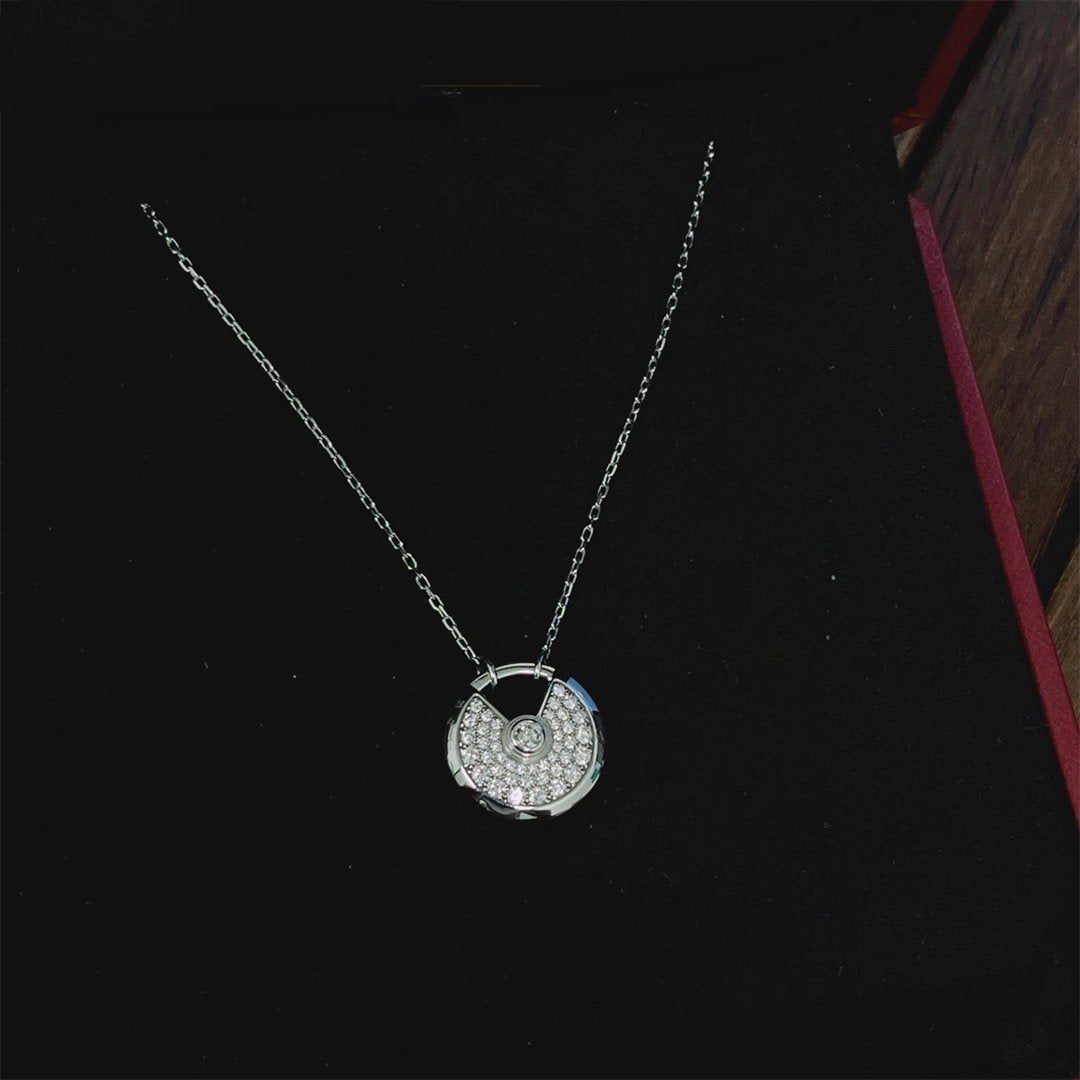 [：Polaidi Jewelry]AMULETTE SILVER FULL DIAMOND NECKLACE