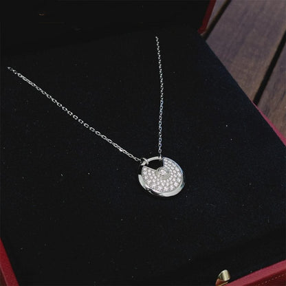 [：Polaidi Jewelry]AMULETTE SILVER FULL DIAMOND NECKLACE