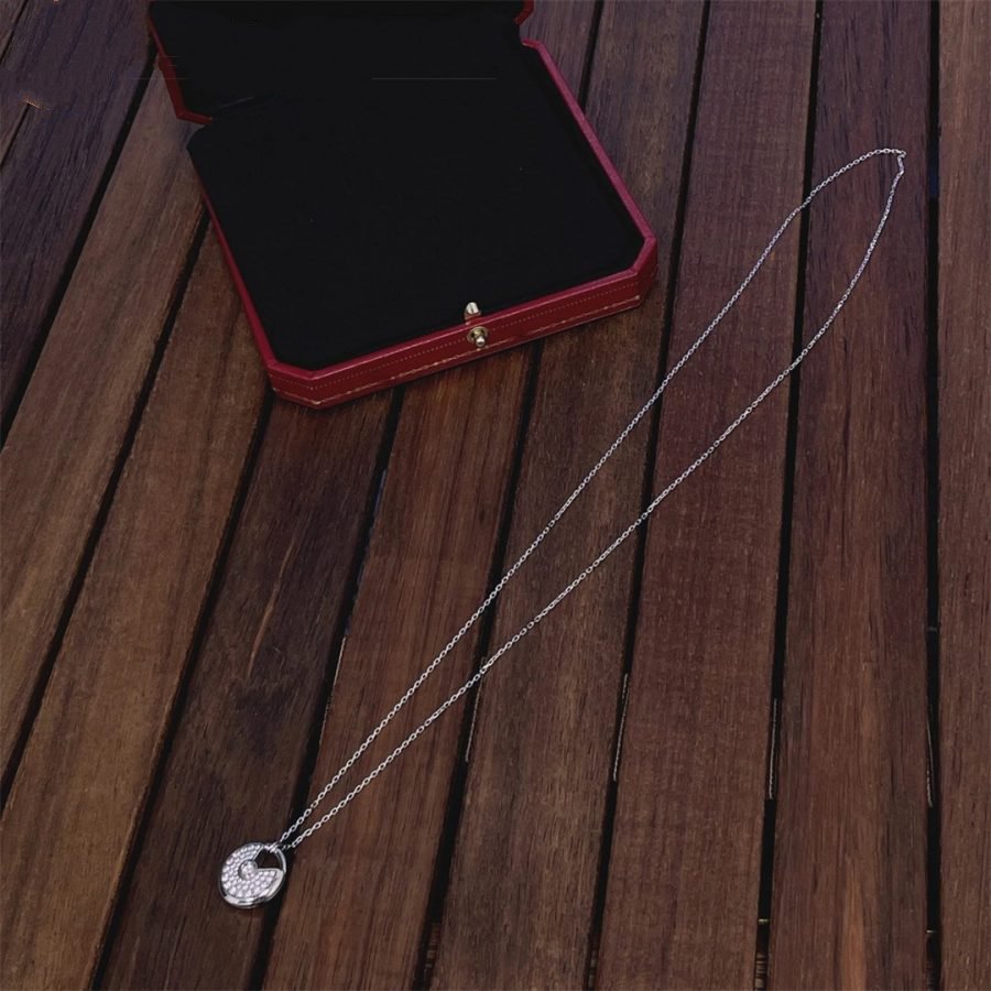 [：Polaidi Jewelry]AMULETTE SILVER FULL DIAMOND NECKLACE