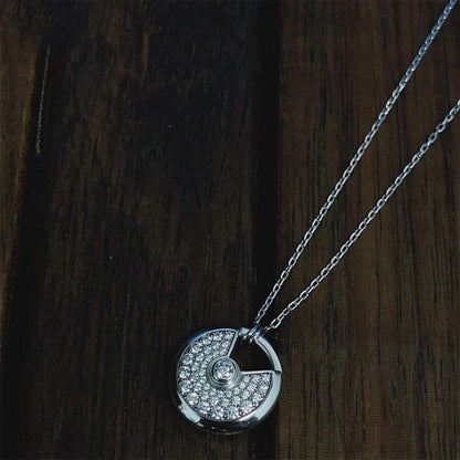 [Polaidi Jewelry]AMULETTE SILVER FULL DIAMOND NECKLACE