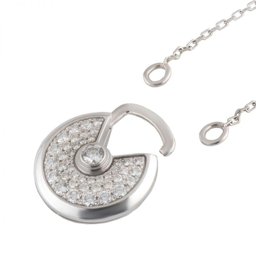 [：Polaidi Jewelry]AMULETTE SILVER FULL DIAMOND NECKLACE