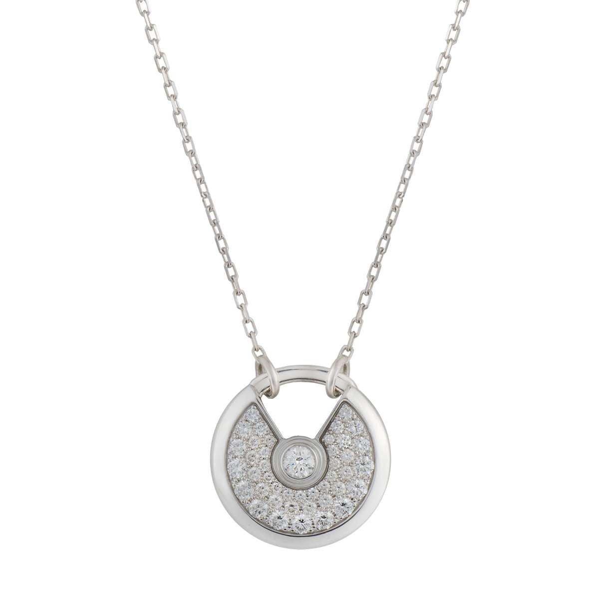 [：Polaidi Jewelry]AMULETTE SILVER FULL DIAMOND NECKLACE