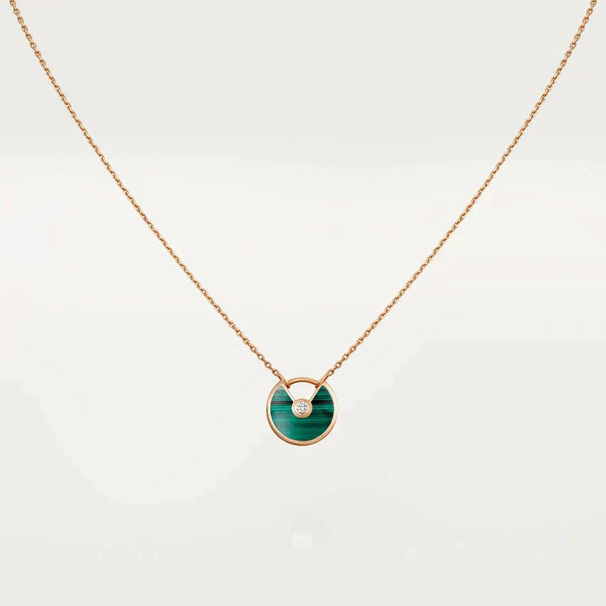 [：Polaidi Jewelry]AMULETTE ROSE GOLD MALACHITE NECKLACE