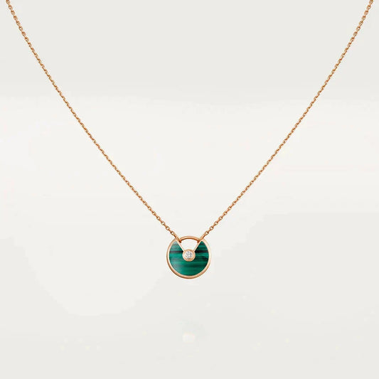 [：Polaidi Jewelry]AMULETTE ROSE GOLD MALACHITE NECKLACE