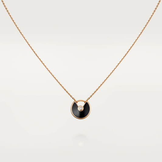 [Polaidi Jewelry]AMULETTE ROSE GOLD ONYX NECKLACE