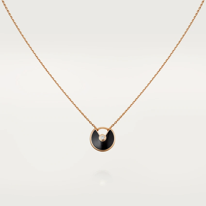 [：Polaidi Jewelry]AMULETTE ROSE GOLD ONYX NECKLACE