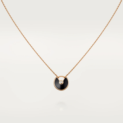 [：Polaidi Jewelry]AMULETTE ROSE GOLD ONYX NECKLACE
