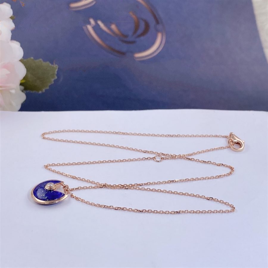 [Polaidi Jewelry]AMULETTE ROSE GOLD AGATE NECKLACE