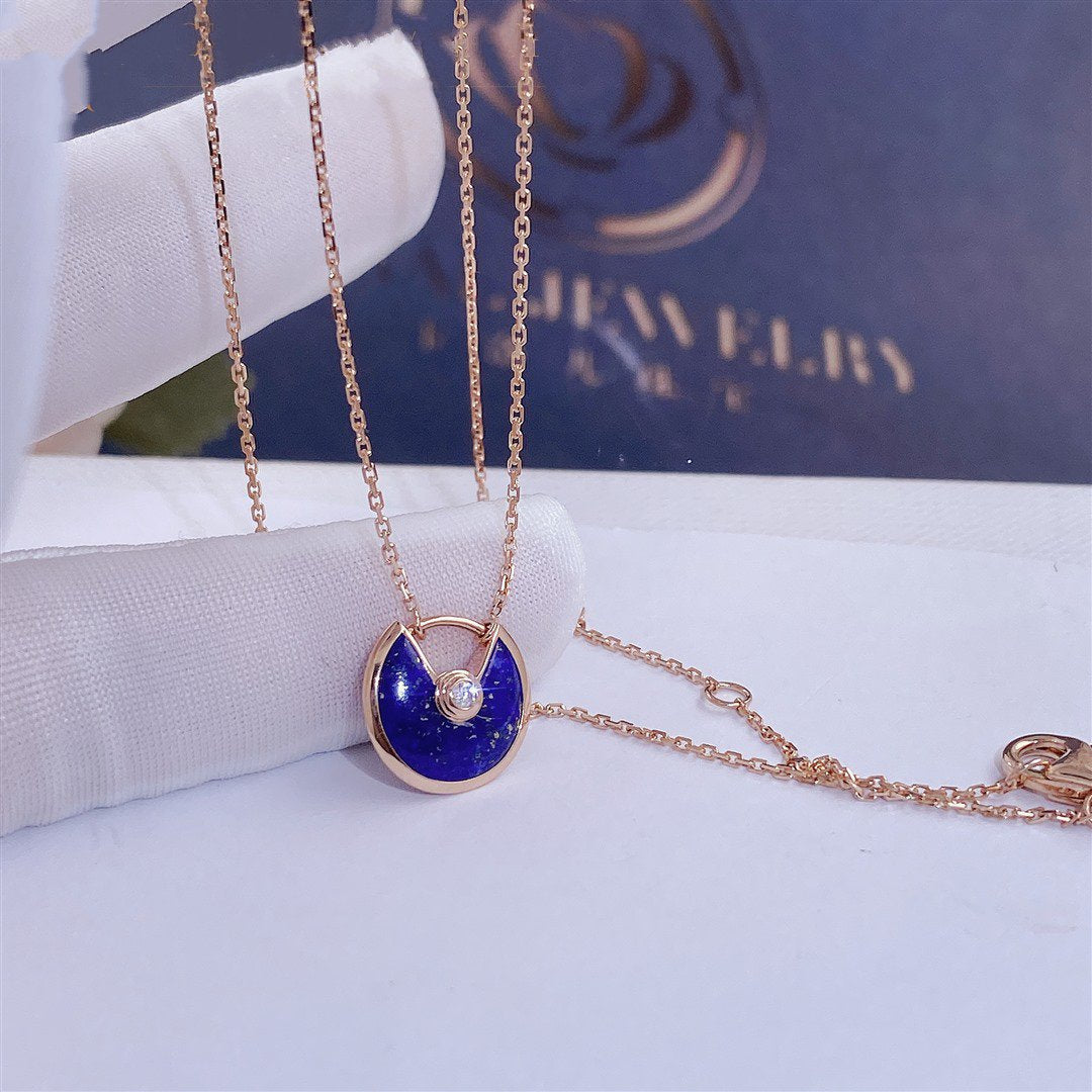 [Polaidi Jewelry]AMULETTE ROSE GOLD AGATE NECKLACE