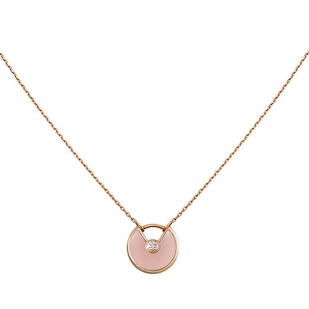 [Polaidi Jewelry]AMULETTE ROSE GOLD PINK MOP NECKLACE