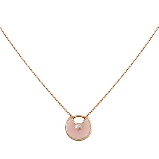 [Polaidi Jewelry]AMULETTE ROSE GOLD PINK MOP NECKLACE
