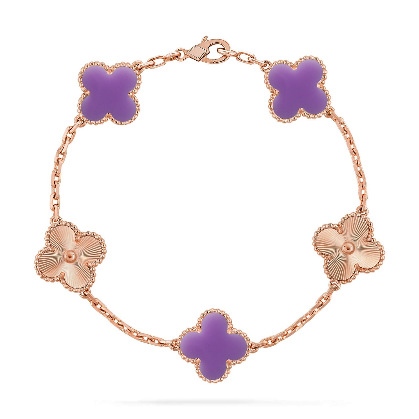 [Polaidi Jewelry]CLOVER 5 MOTIF LIGHT PURPLE BRACELET COLLECTION