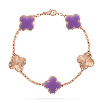 [Polaidi Jewelry]CLOVER 5 MOTIF LIGHT PURPLE BRACELET COLLECTION