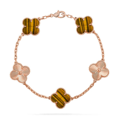[Polaidi Jewelry] CLOVER 5 MOTIFS TIGER EYE BRACELET COLLECTION