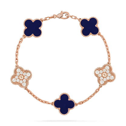 [Polaidi Jewelry]CLOVER 5 MOTIF LAPIS LAZULI BRACELET COLLECTION