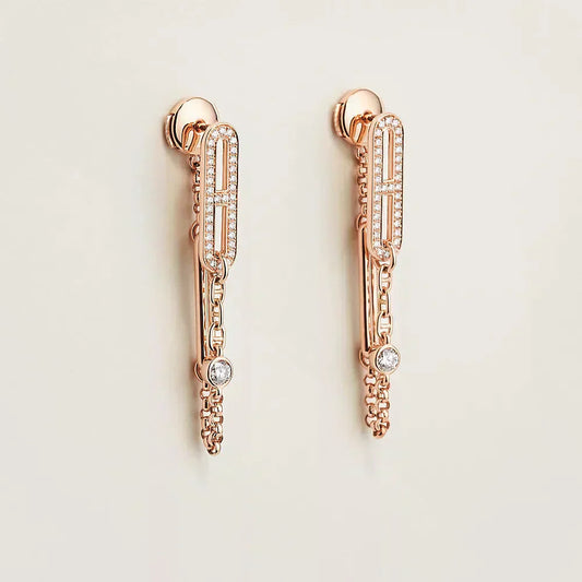 [Polaidi Jewelry]CHAINE CHAOS DIAMOND DROP EARRINGS