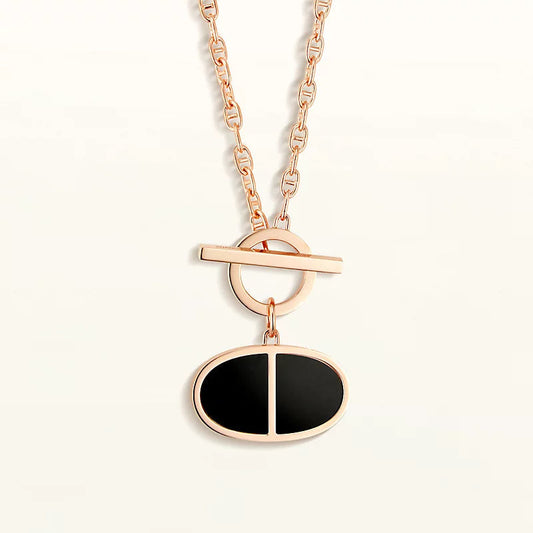 [：Polaidi Jewelry]CHAINE VERSO BLACK CERAMIC NECKLACE