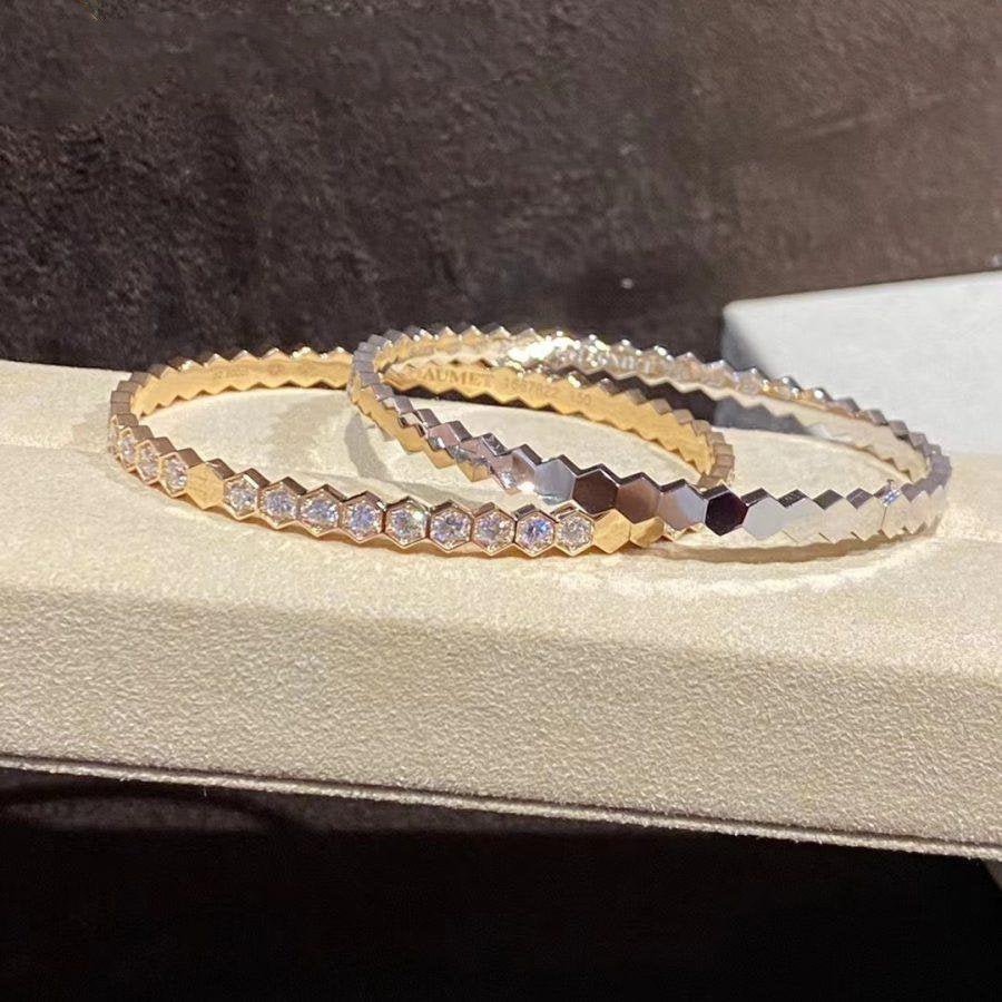 [：Polaidi Jewelry]ビーラブゴールドブレスレットフルダイヤモンド