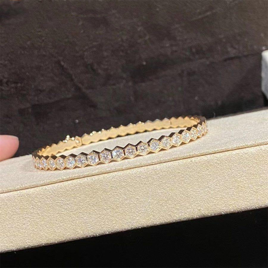 [：Polaidi Jewelry]ビーラブゴールドブレスレットフルダイヤモンド