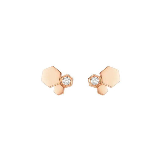 [：Polaidi Jewelry]BEE LOVE PINK GOLD DIAMOND EARRINGS
