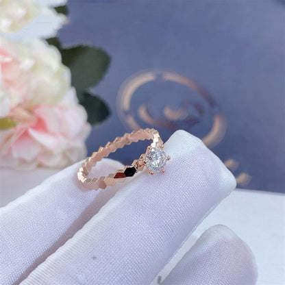 [：Polaidi Jewelry]BEE LOVE RING PINK GOLD 1 DIAMOND
