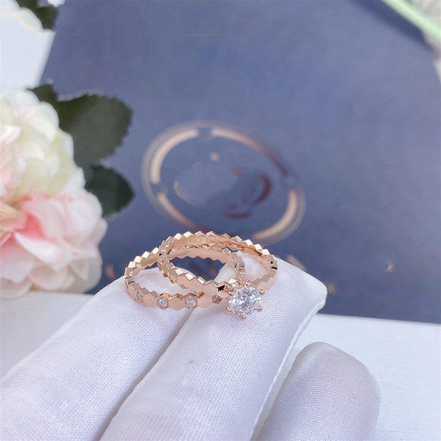 [：Polaidi Jewelry]BEE LOVE RING PINK GOLD 1 DIAMOND