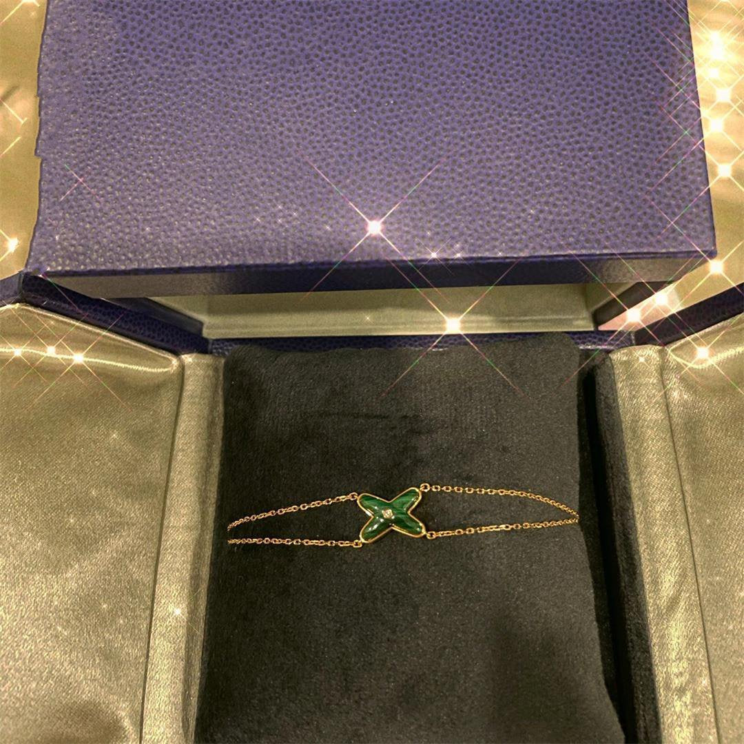 [Polaidi Jewelry]JEUX BRACELET MALACHITE PINK GOLD 1 DIAMOND