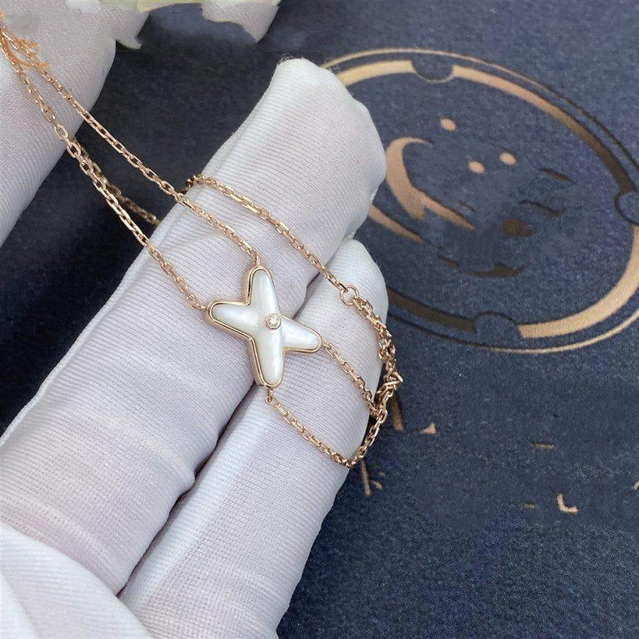 [：Polaidi Jewelry]JEUX ブレスレット ホワイトMOP ピンクゴールド 1ダイヤモンド