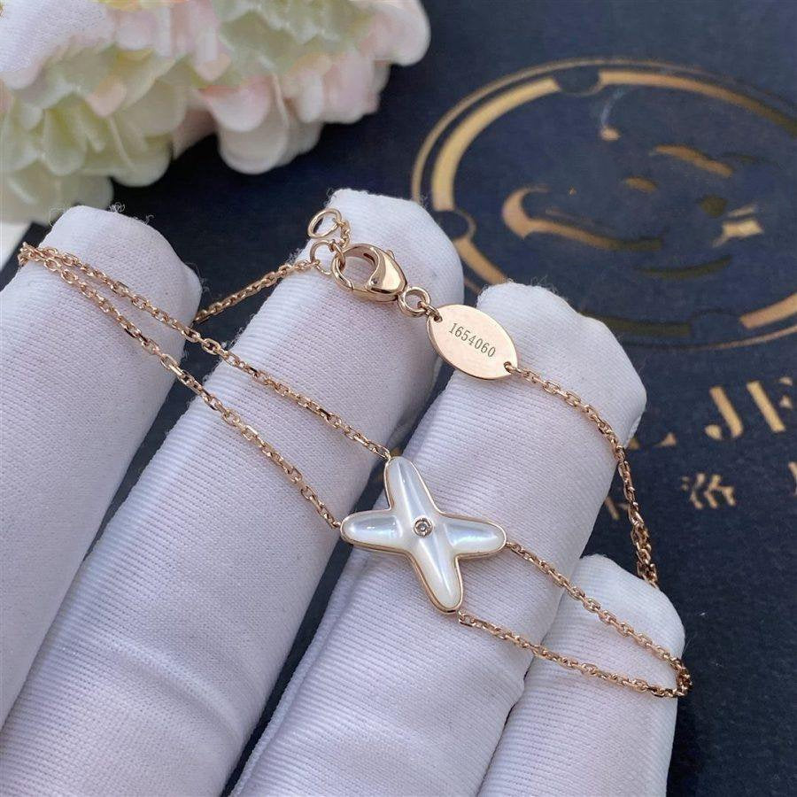 [Polaidi Jewelry]JEUX BRACELET WHITE MOP PINK GOLD 1 DIAMOND