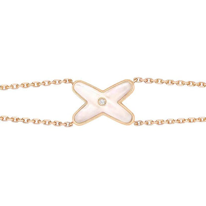 [：Polaidi Jewelry]JEUX ブレスレット ホワイトMOP ピンクゴールド 1ダイヤモンド
