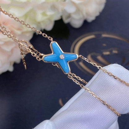 [：Polaidi Jewelry]JEUX ブレスレット ターコイズ ピンクゴールド 1ダイヤモンド