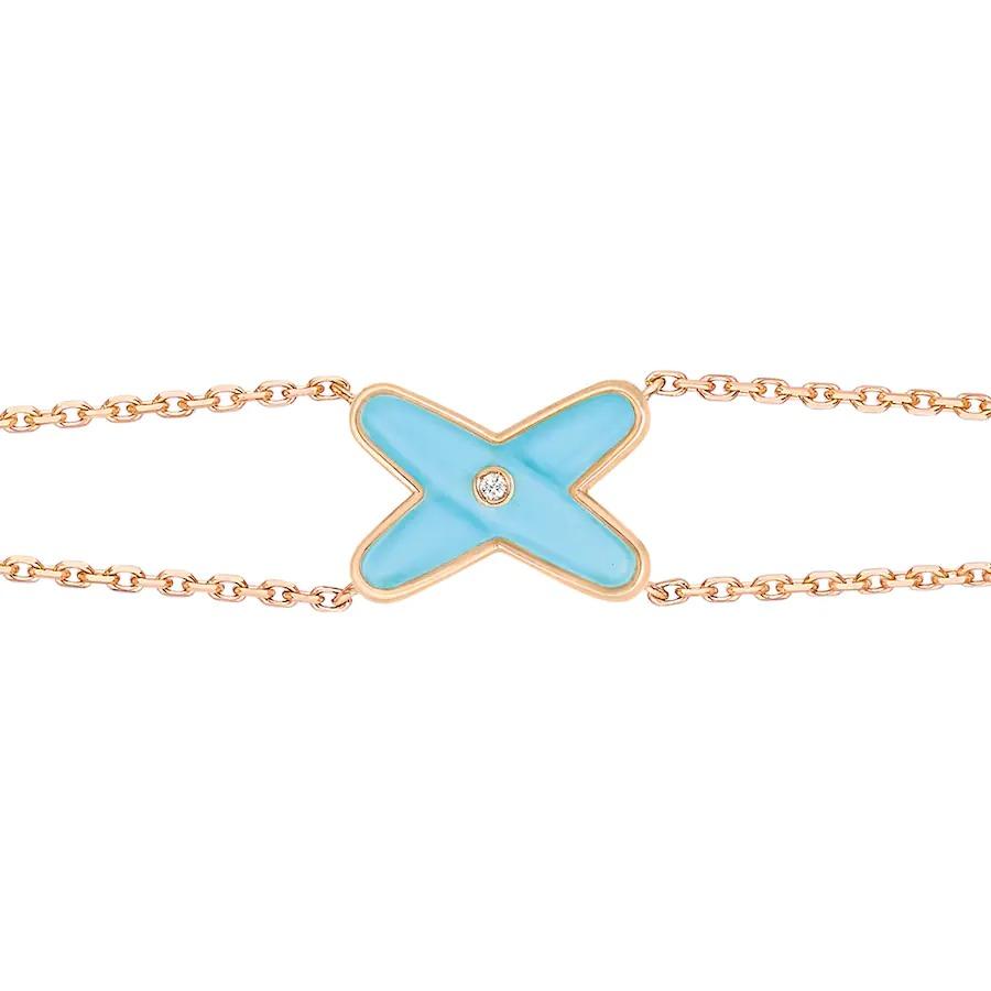 [：Polaidi Jewelry]JEUX ブレスレット ターコイズ ピンクゴールド 1ダイヤモンド