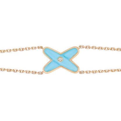 [：Polaidi Jewelry]JEUX ブレスレット ターコイズ ピンクゴールド 1ダイヤモンド