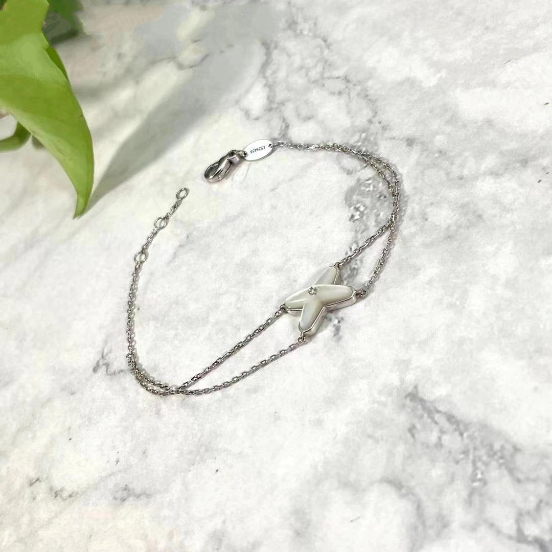 [:Polaidi Jewelry]JEUX BRACELET WHITE MOP SILVER 1 DIAMOND