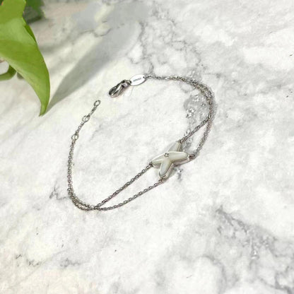 [Polaidi Jewelry]JEUX BRACELET WHITE MOP SILVER 1 DIAMOND