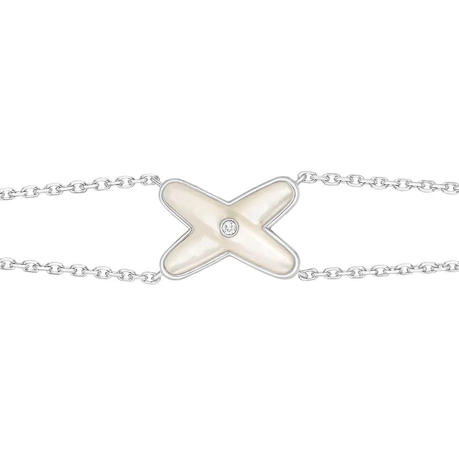 [:Polaidi Jewelry]JEUX BRACELET WHITE MOP SILVER 1 DIAMOND