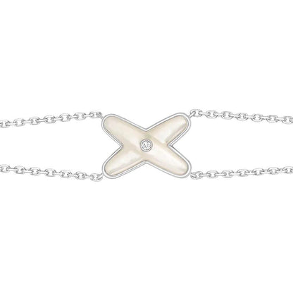[:Polaidi Jewelry]JEUX BRACELET WHITE MOP SILVER 1 DIAMOND