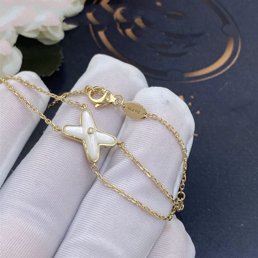 [Polaidi Jewelry]JEUX BRACELET WHITE MOP GOLD 1 DIAMOND