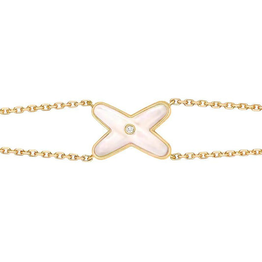 [Polaidi Jewelry]JEUX BRACELET WHITE MOP GOLD 1 DIAMOND