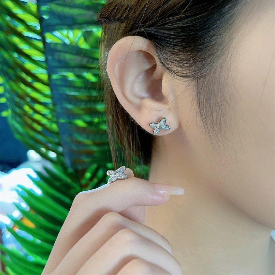 [Polaidi Jewelry]JEUX DE SILVER DIAMOND EARRINGS