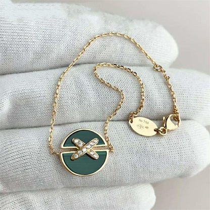 [：Polaidi Jewelry]マラカイト ブレスレット ピンクゴールド ダイヤモンド