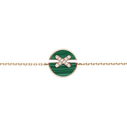 [Polaidi Jewelry]JEUX DE BRACELET MALACHITE PINK GOLD DIAMONDS