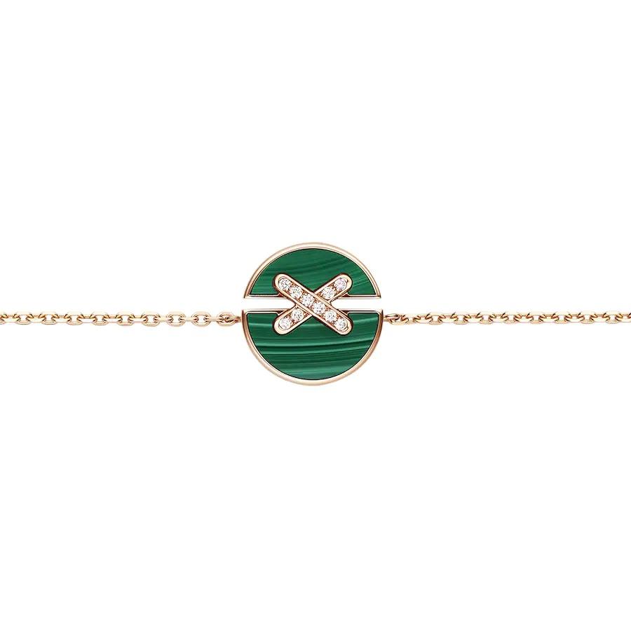 [：Polaidi Jewelry]マラカイト ブレスレット ピンクゴールド ダイヤモンド
