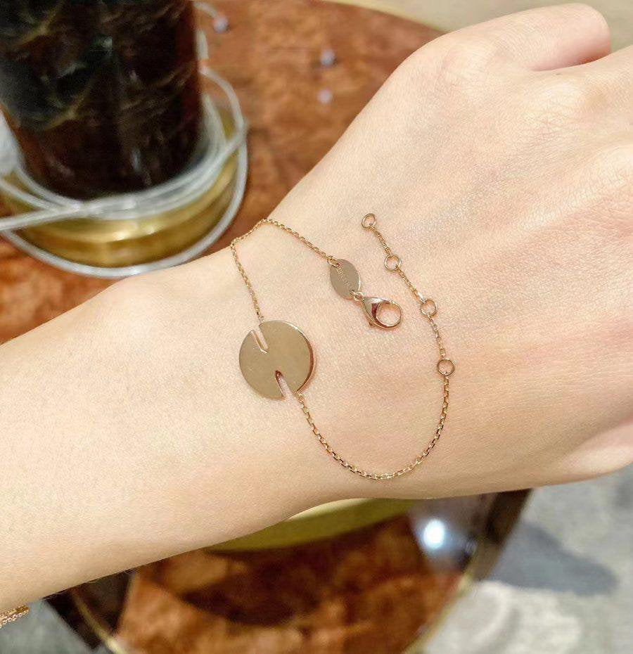 [：ポライディジュエリー]マザーオブパール ピンクゴールド ダイヤモンドブレスレットセット