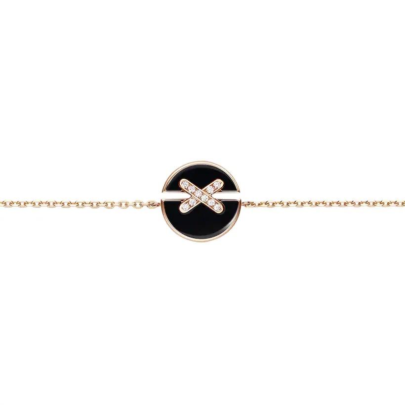 [：Polaidi Jewelry]オニキスとピンクゴールドのダイヤモンドブレスレットセット